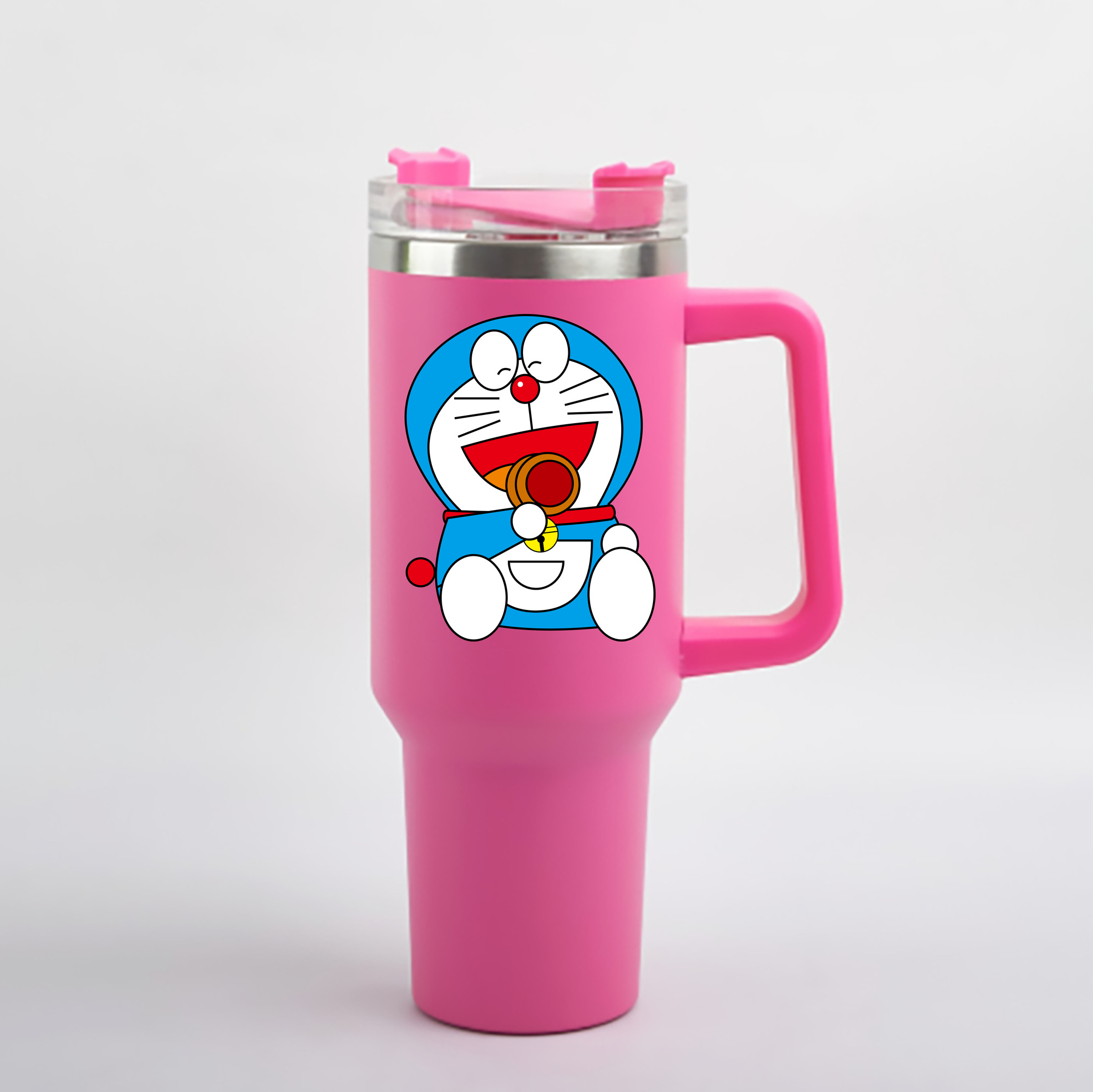 （画像用） ドラえもん Doraemon 1200mL車用タンブラー - クリスタルステッカー（プラスチックストロー付き）